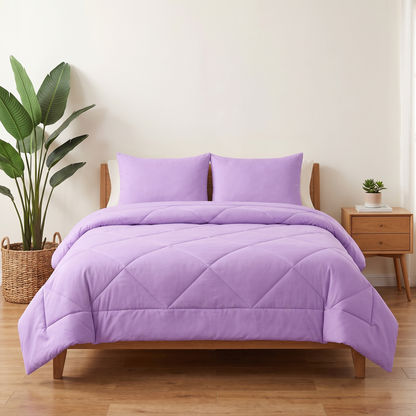 Nórdico 2 en 1 OZOVIO violeta crepúsculo sobre una cama doble, funda cosida, sin sábanas
